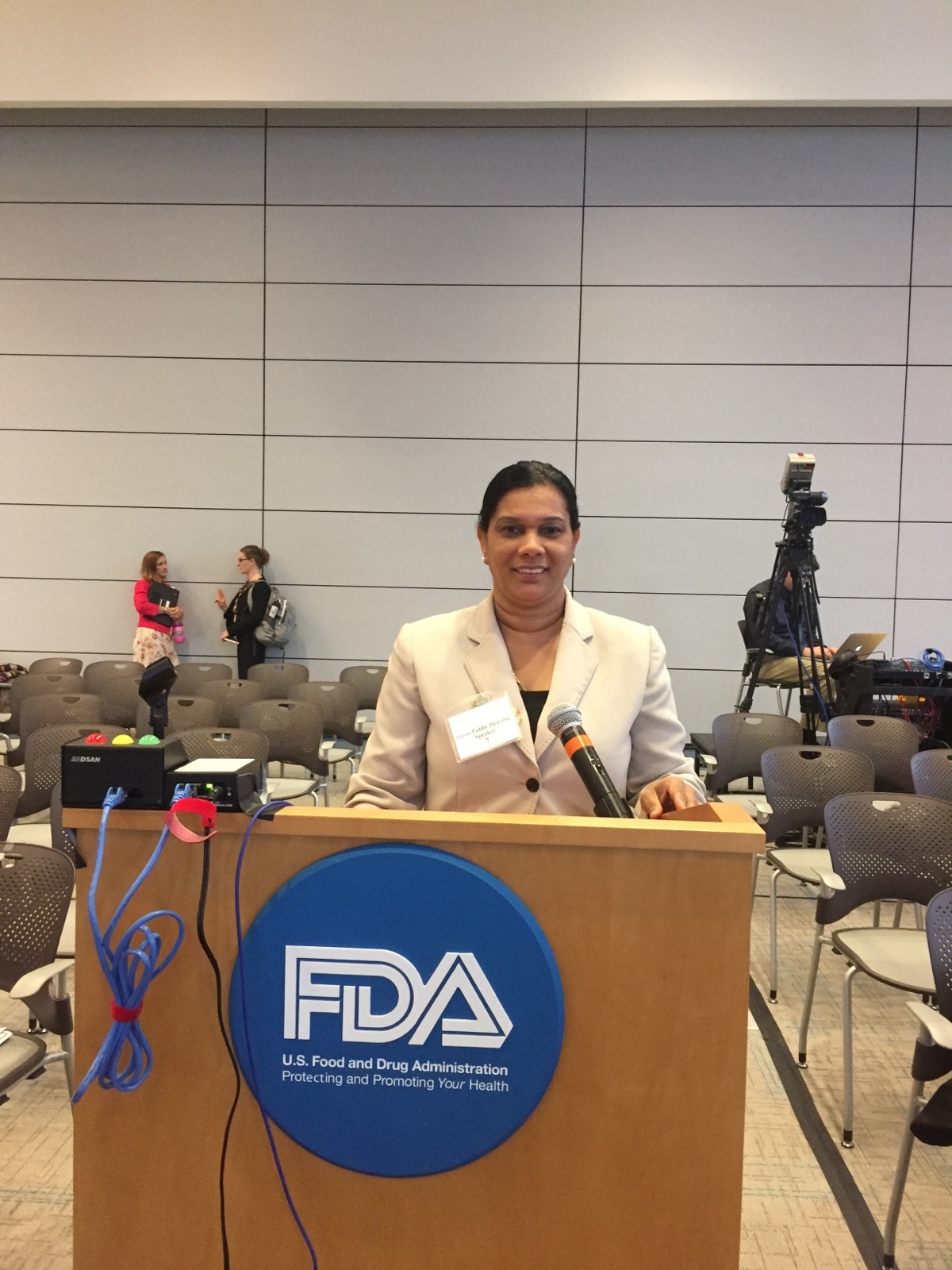 Miren Blackwood presenting her program's findings to the FDA.