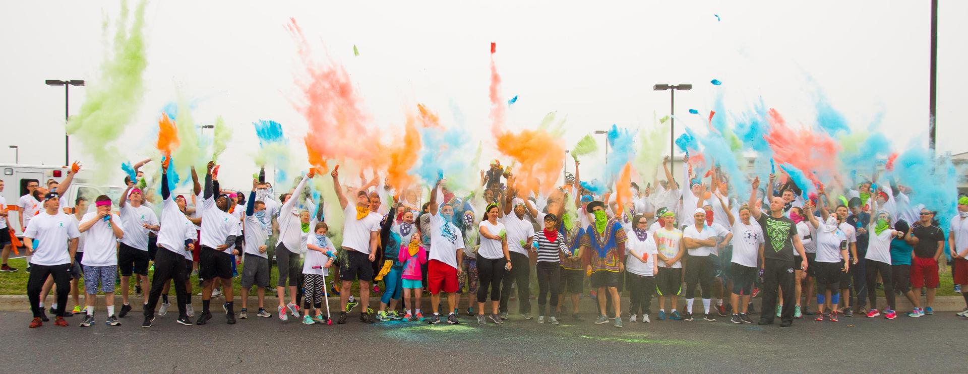 Participants at a Sexual Assault Awareness Month Color Run last year.