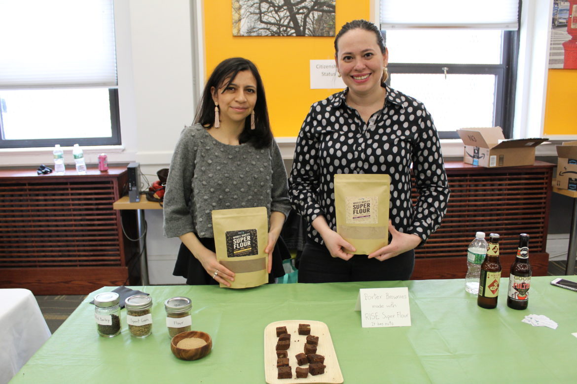 Bertha Jimenez and Jessica Aguirre with brownies made fromRISE's porter flour.