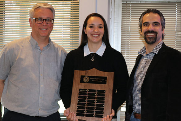 Gabrielle Cinquemani, recipient of the award, with Dr. Frank Antonawich, Sr., and Dr. Konstantine Rountos, creator of the award.