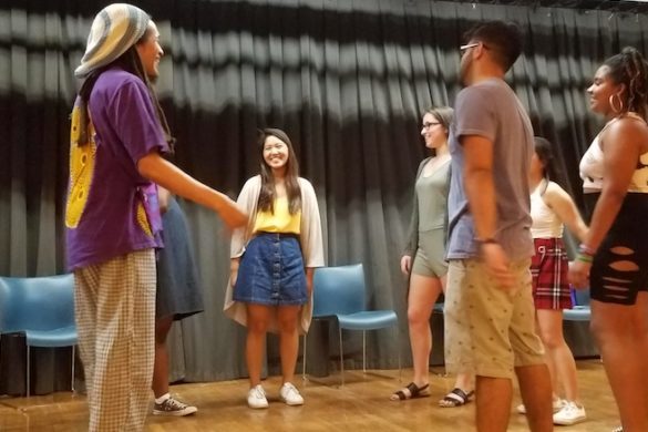 Students on stage.