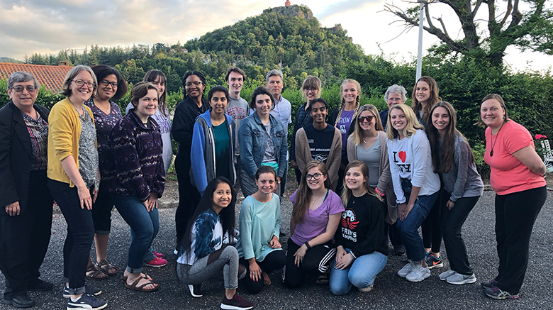 Students from colleges founded by the Sisters of St. Joseph went on a pilgrimage to Le Puy, France, the birthplace of the Congregation.