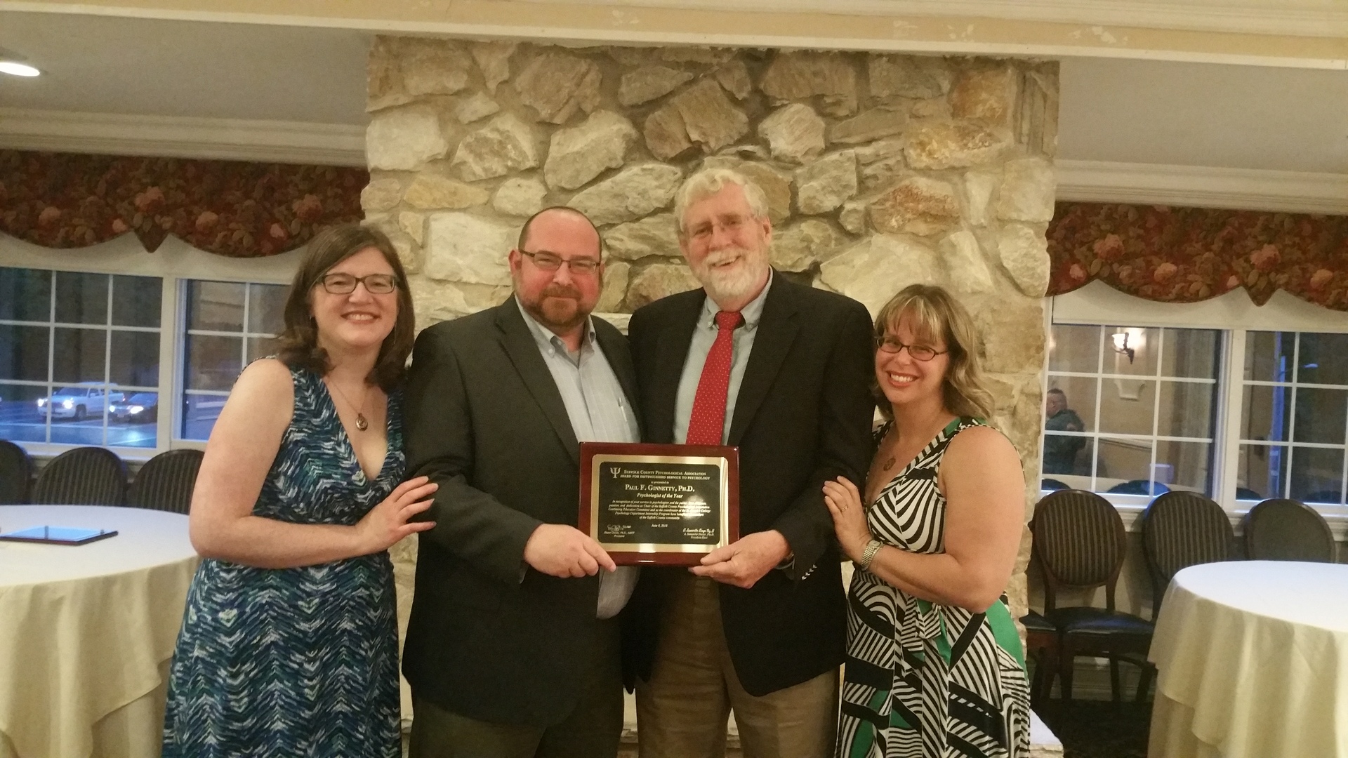 Dr. Paul Ginnetty receiving SCPA's Psychologist of the Year award.