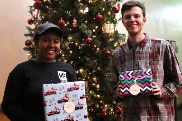 students with presents