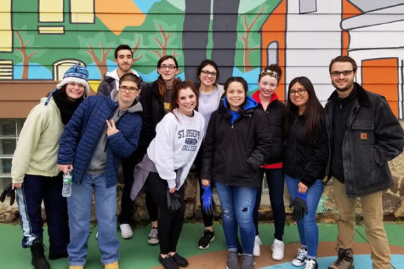 SJC Long Island students and staff in Camden, NJ, for Alternative Winter Break.