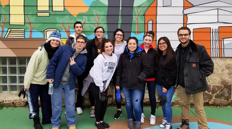SJC Long Island students and staff in Camden, NJ, for Alternative Winter Break.