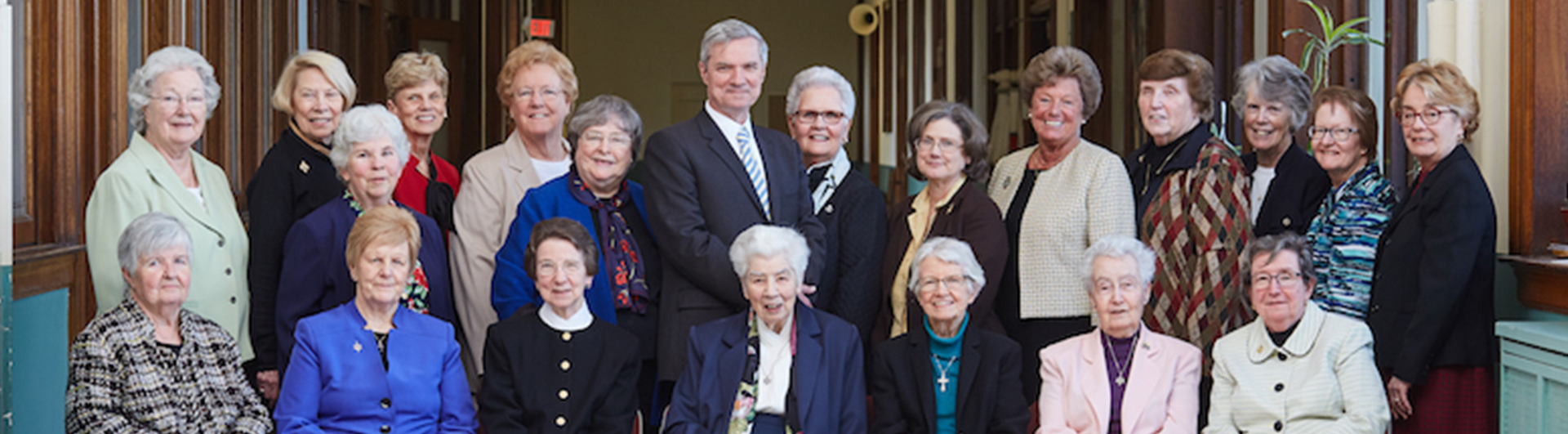 President Boomgaarden with the Sisters of St. Joseph.
