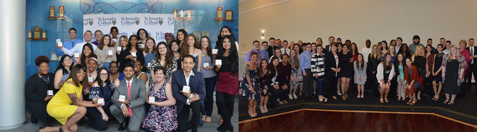 Student leaders and seniors at both campuses' leadership luncheons in 2018.