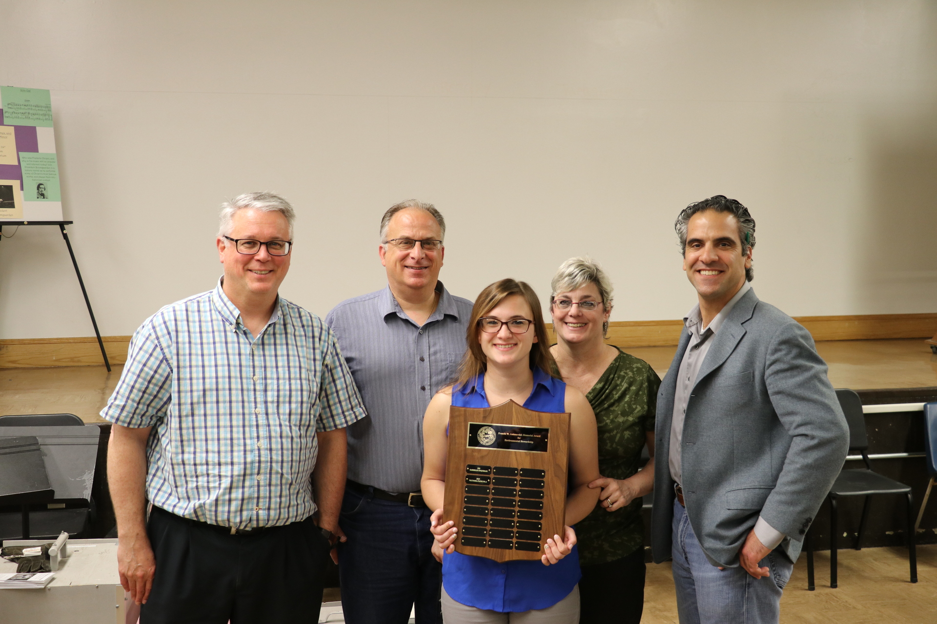 Victoria Panicola with her parents, Dr. Rountos, and Dr. Antonawich (father of Francis W. Antonawich and professor and chair of SJC's Department of Biology).