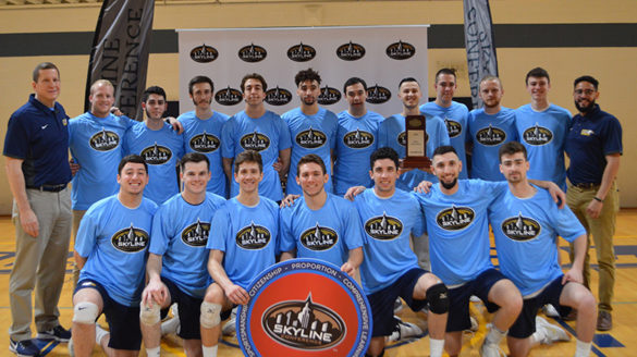 SJC Long Island's men's volleyball team after earning the Skyline Championship in 2019.