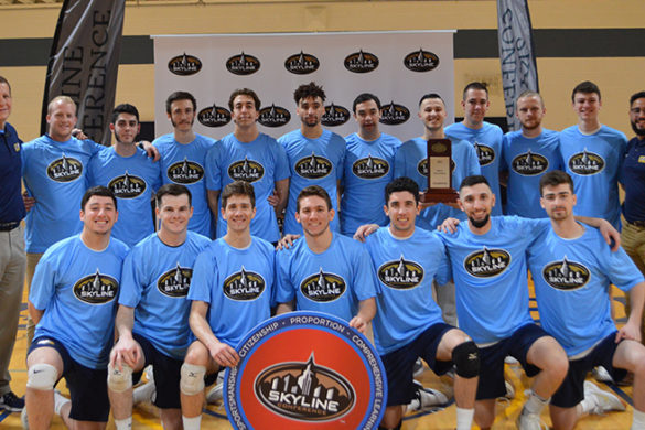 SJC Long Island's men's volleyball team after earning the Skyline Championship in 2019.