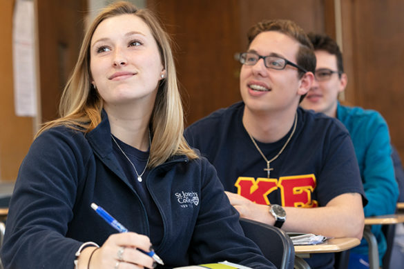 SJC Long Island students in a classroom.