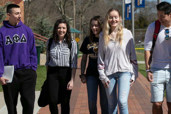 students walking