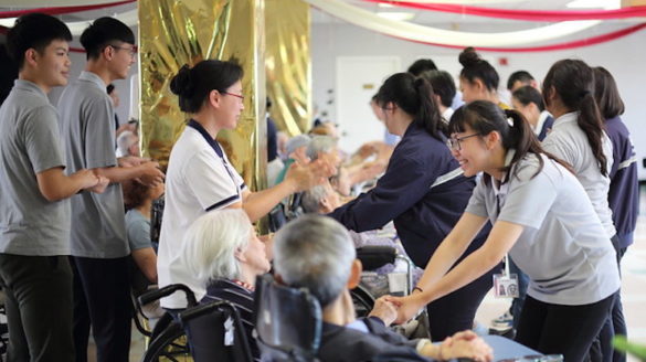 Students in a nursing home.