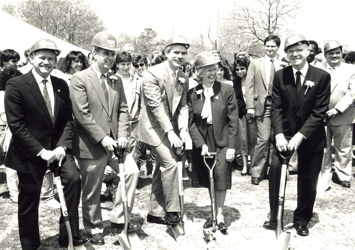 Breaking ground on the location for the Callahan Library.