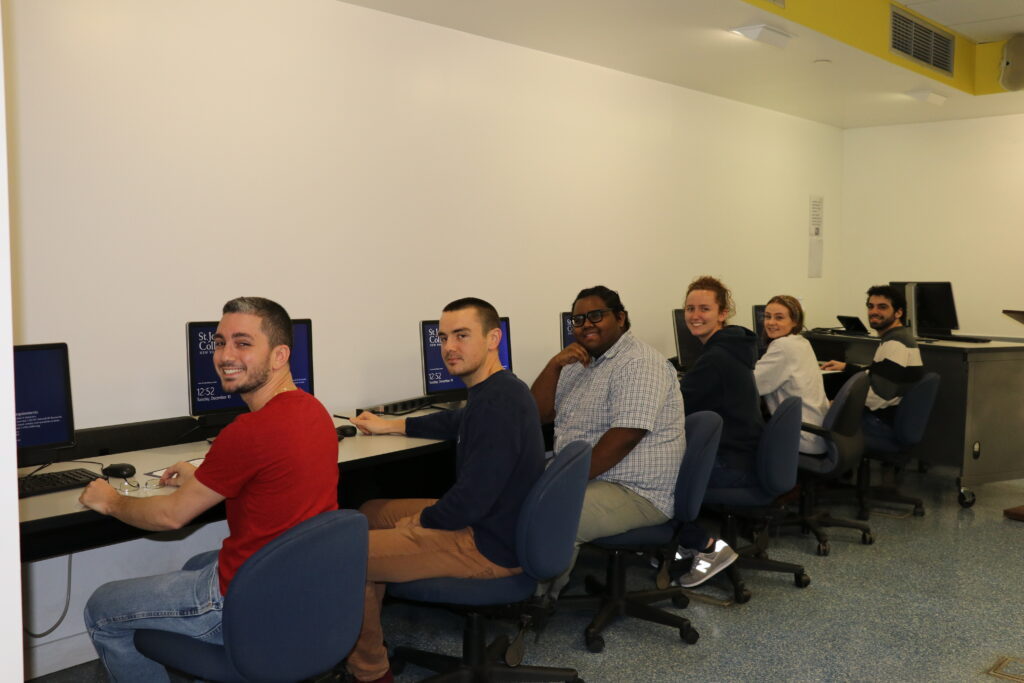 Students sitting at computers.