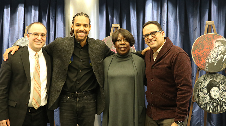 SJC Long Island welcomes speakers Bettie Mae Fikes and Pierce Freelon in honor of Black History Month.