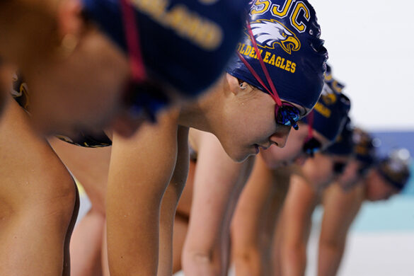SJC Long Island's women's swimming team.