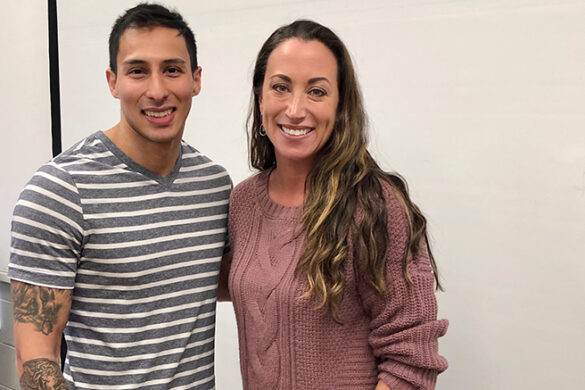 Christopher Peppe with Professor Cara Romano, R.N.