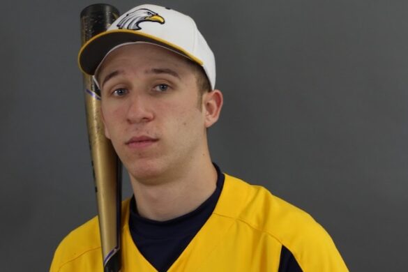 Baseball player with bat.