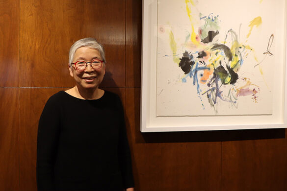 Artist Sungsook Setton during her talk at SJC Long Island.