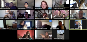 screen grab of professors in a zoom meeting. 
