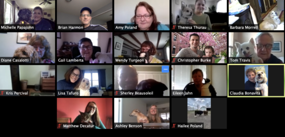 screen grab of professors in a zoom meeting.