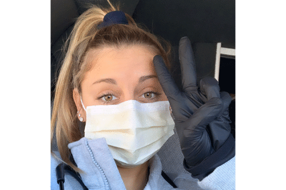 SJC Long Island's Sydney Furno on shift as an EMT.