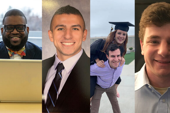 Four St. Joseph's College alumni who received a dual degree.