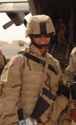 Melonie Pernice as a soldier in her U.S. Army uniform in Iraq in 2005.