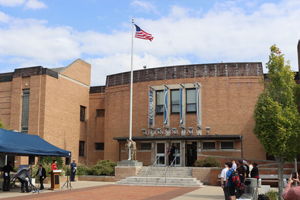The annual changing of the flag at SJC Long Island's Sept. 11 ceremony.