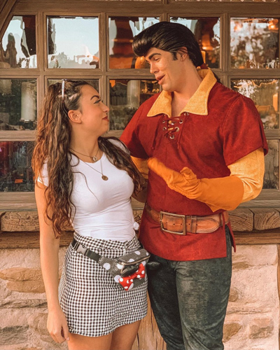 Olivia with Gaston from "Beauty and the Beast."