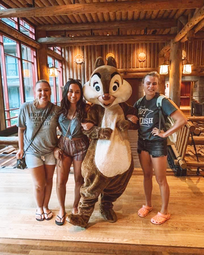 Olivia with her friends in the Disney College Program.