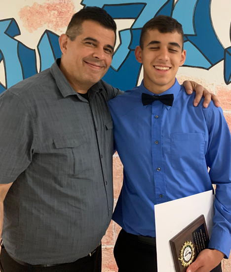 Matthew Lopez (right) with his father Ricardo Javier Lopez.
