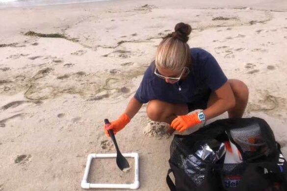 Student on the beach.