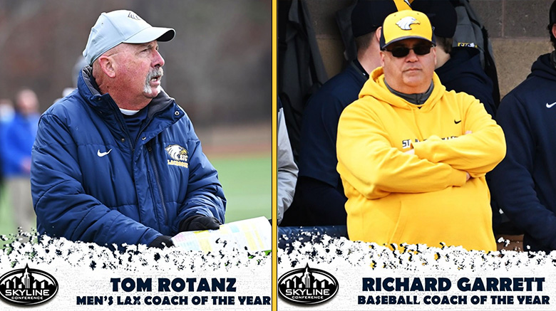 Golden Eagles coaches Tom Rotanz and Richard Garrett, who were named Skyline Conference Coach of the Year in their respective sports.