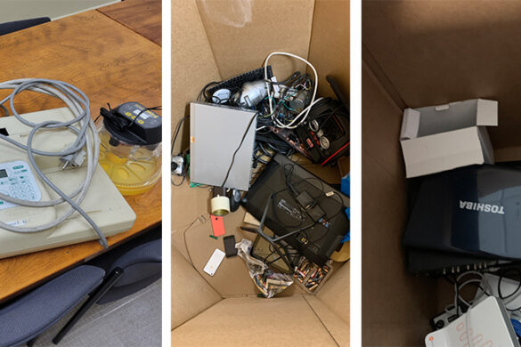 e-waste collections at St. Joseph's University, New York.