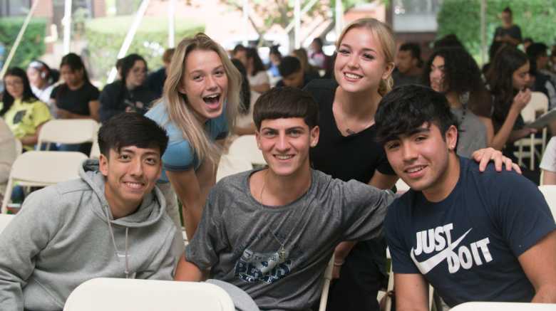 Students smiling