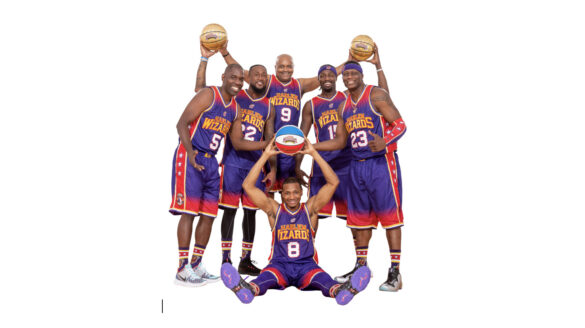 Basketball players group shot.