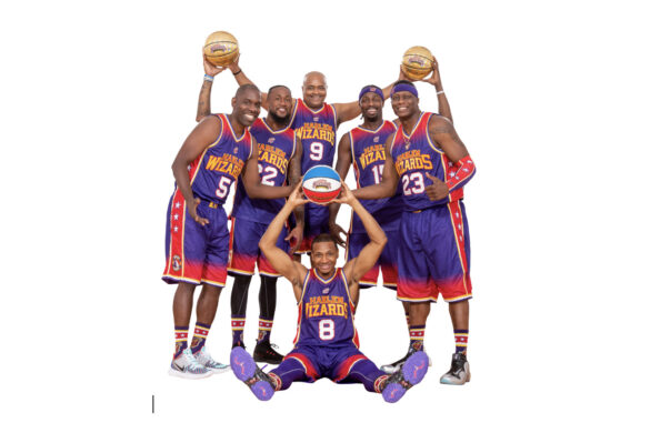 Basketball players group shot.