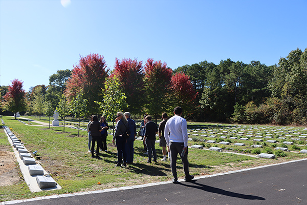 Mission Day attendees at the Sisters' cemetery on the property.