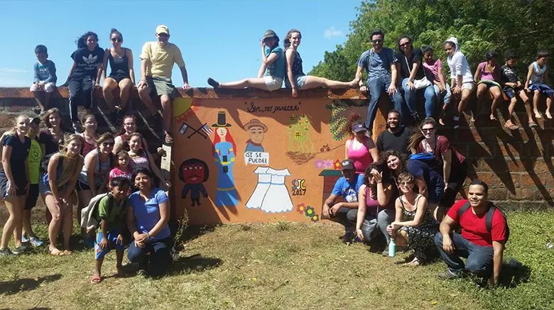 St. Joseph's volunteers created a mural to pay tribute to the culture, heritage and community in Nicaragua. 