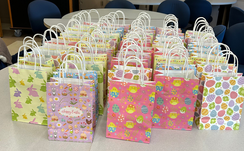 Easter baskets packed by S.T.A.R.S.