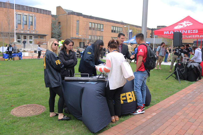 FBI had a table set up for students to learn more about career opportunities.