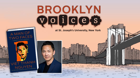 Brooklyn Voice announcement with author and book cover photo.