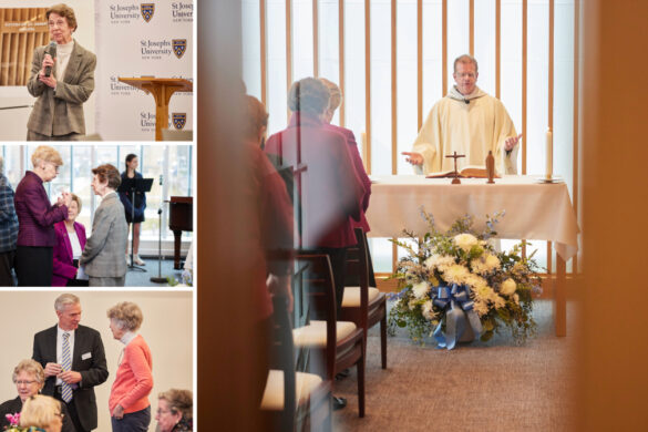 Collage from the Sisters of St. Joseph Chapel dedication and blessing ceremony.
