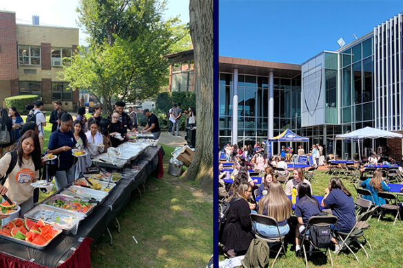 SJNY celebrating the Welcome Back Barbecue and first day of classes at both campuses.