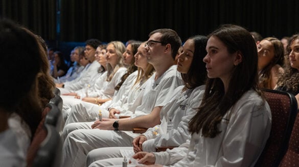 Nursing_Li2 Students listening to this year's speakers on stage.